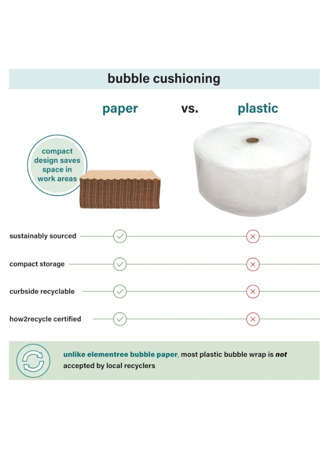 Bukela Paper Bubble Wrap Sheets for Packing, Moving, & Shipping, 12" x 12" x 250', Eco-Friendly Kraft Bubble Paper, Recyclable Cushioning Wrap - Image 2
